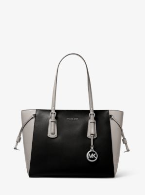 Voyager Medium Two-tone Crossgrain Leather Tote Bag | Michael Kors
