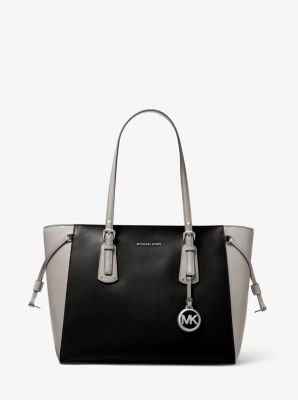 Voyager Medium Two-Tone Crossgrain Leather Tote Bag | Michael Kors