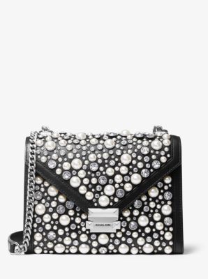 whitney large embellished leather convertible shoulder bag