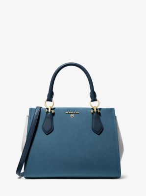 Marilyn Medium Color-Block Saffiano Leather Satchel image number 0