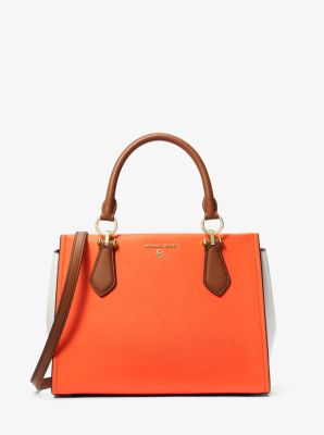 Marilyn Large Color-Block Saffiano Leather Satchel