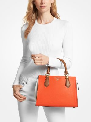 Marilyn Large Color-Block Saffiano Leather Satchel