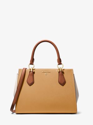 Marilyn Medium Color-Block Saffiano Leather Satchel | Michael Kors