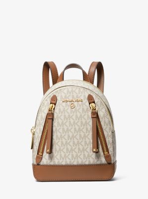 Michael Kors Brooklyn Extra-small Logo Backpack In Natural | ModeSens