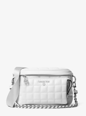 Michaelkors Slater Medium Quilted Leather Sling Pack,OPTIC WHITE