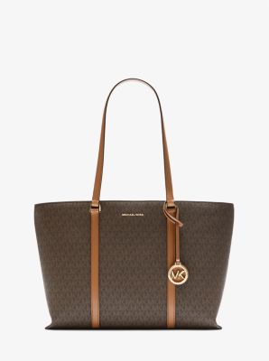 MK Shopper Temple Large Mit Signature-Logomuster - Braun