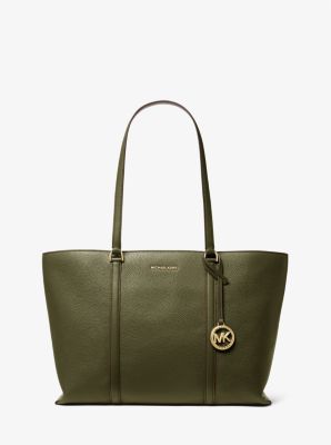 MK Shopper Temple Large Aus Gekrispeltem Leder - Grün