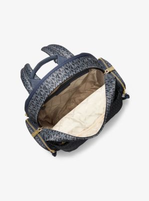 Prescott Large Signature Logo Print Woven Backpack