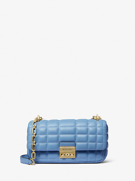 MK Tribeca Small Quilted Leather Shoulder Bag - French Blue - Michael Kors