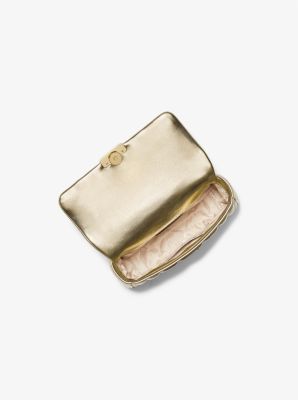 Petit sac porté épaule Tribeca en cuir matelassé métallisé