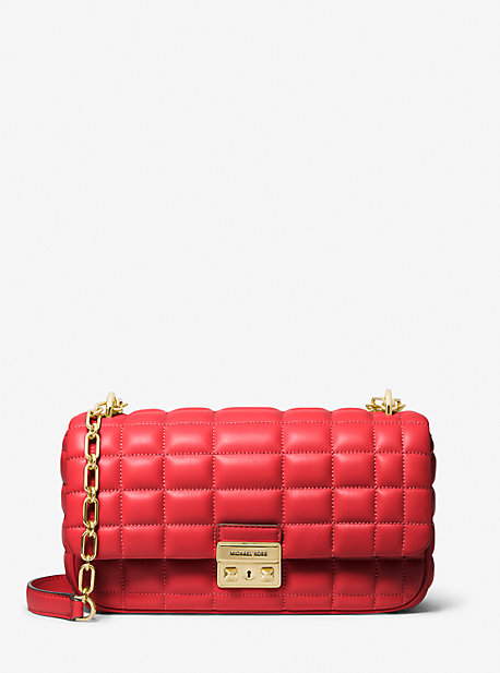 마이클 코어스 Michaelkors Tribeca Large Quilted Leather Shoulder Bag,LACQUER RED