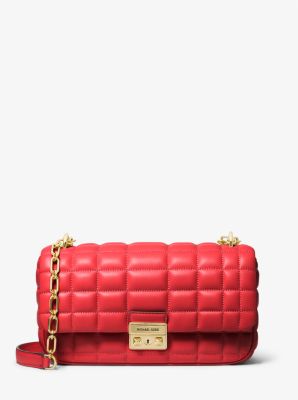 마이클 코어스 Michaelkors Tribeca Large Quilted Leather Shoulder Bag,LACQUER RED