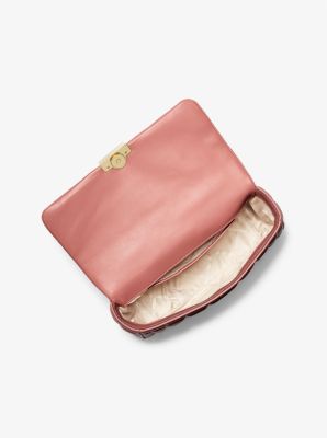 Tribeca Large Quilted Leather Shoulder Bag in SUNSET ROSE | Michael Kors