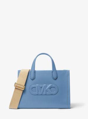 Michaelkors Gigi Small Embossed Leather Messenger Bag,FRENCH BLUE