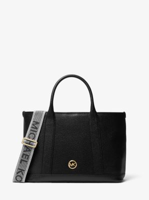 MK Luisa Medium Pebbled Leather Tote Bag - Black - Michael Kors