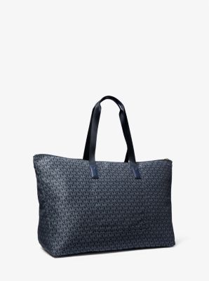 Jet Set Travel Large Signature Logo Print Woven Tote Bag image number 2