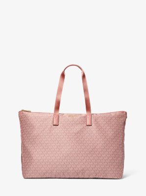 Jet Set Travel Large Signature Logo Print Woven Tote Bag image number 0