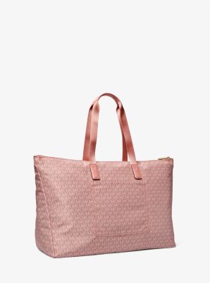 Jet Set Travel Large Signature Logo Print Woven Tote Bag image number 2