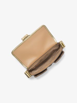 Schultertasche Colby Medium aus Leder in Metallic-Optik