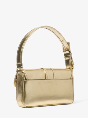 Schultertasche Colby Medium aus Leder in Metallic-Optik