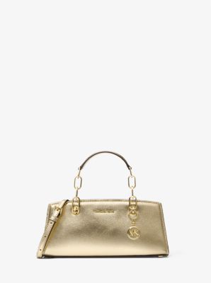 MK Cynthia Small Metallic Leather Crossbody Bag - Gold - Michael Kors MICHAEL Michael Kors