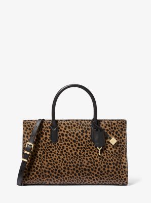 MK Scarlett Medium Cheetah Print Calf Hair Satchel - Natural - Michael Kors MICHAEL Michael Kors