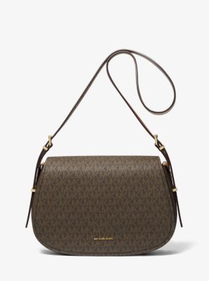 Lydia Medium Signature Logo Messenger Bag