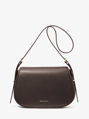 Borsa a tracolla Lydia media in pelle in CIOCCOLATO | Michael Kors