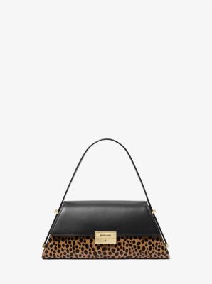 Ludlow Medium Leather and Cheetah-Print Calf Hair Shoulder Bag image number 0