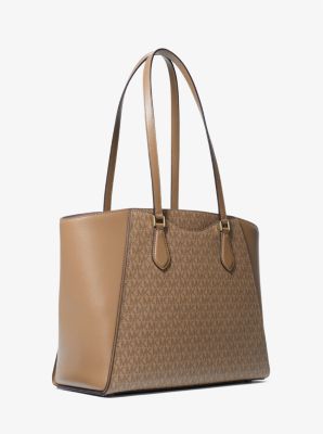 Taryn Large Signature Logo and Leather Tote Bag image number 2