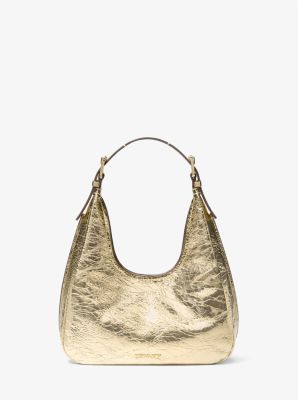 Nolita Small Metallic Crackled Leather Hobo Shoulder Bag image number 0