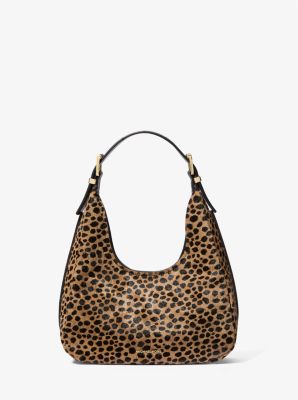 MK Nolita Small Cheetah Print Calf Hair Hobo Shoulder Bag - Natural - Michael Kors MICHAEL Michael Kors