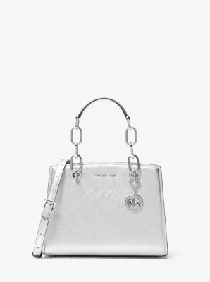 Petit sac à bandoulière Cynthia en cuir métallisé