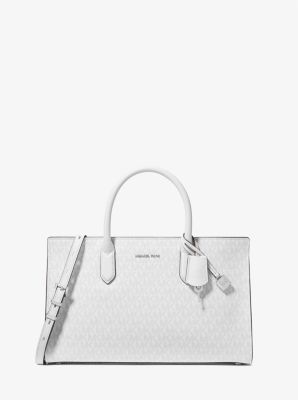 MK Scarlett Medium Signature Logo Satchel - Grey - Michael Kors MICHAEL Michael Kors