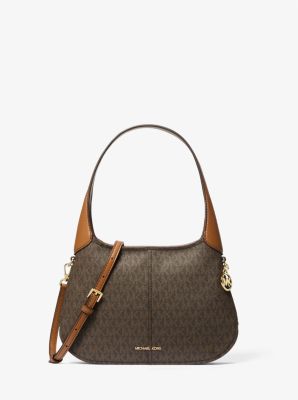 MK Schultertasche Alice Small Mit Signature-Logomuster - Braun