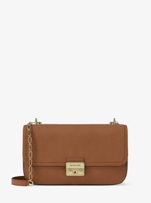 MK Schultertasche Tribeca Large Aus Gekrispeltem Leder - Braun