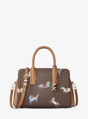 Laila Medium Signature Logo Satchel