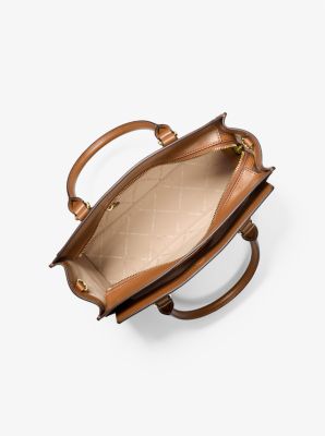 Henkeltasche Becca Medium mit Signature-Logomuster und Streifen in BRN/EICHELBR | Michael Kors