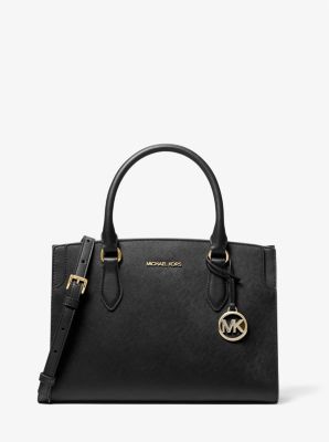 MK Henkeltasche Becca Medium Aus Saffianleder - Schwarz