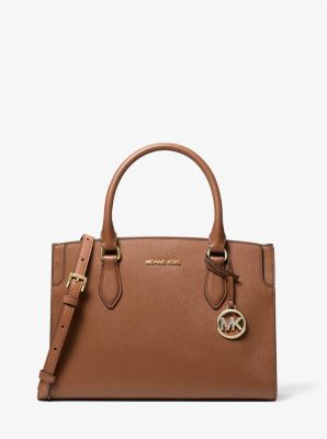 MK Henkeltasche Becca Medium Aus Saffianleder - Braun