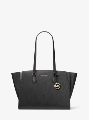 MK Shopper Becca Large Aus Saffianleder - Schwarz