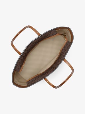 Quinn Large Signature Logo Tote Bag in BRN/ACORN | Michael Kors