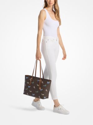 Quinn Large Signature Logo Tote Bag in BRN/ACORN | Michael Kors