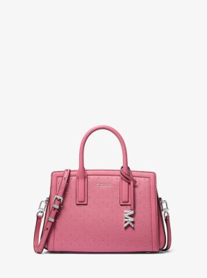 MK Henkeltasche Laila Small Aus Leder Mit Nietenbesatz - Rosa