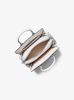 Laila Small Studded Leather Satchel in OPTIC WHITE | Michael Kors