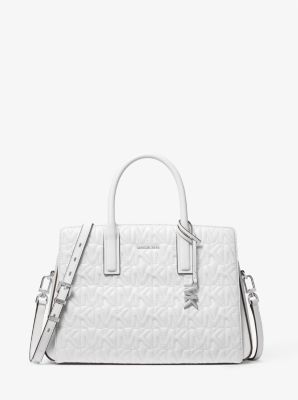MK Henkeltasche Laila Medium Mit Logoprägung - Weiss
