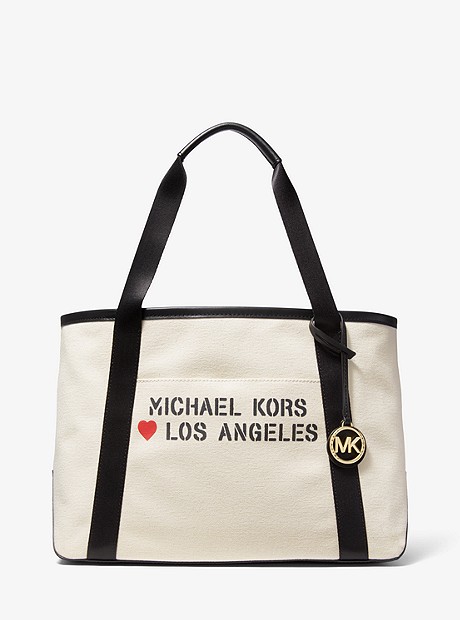 The Michael Large Canvas Los Angeles Tote Bag - NATURAL - 30S0G01T4C