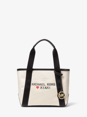 MICHAEL Michael Kors Small Canvas Maeve Bag in Natural