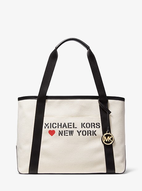 The Michael Large Canvas New York Tote Bag - NATURAL - 30S0G01T9C