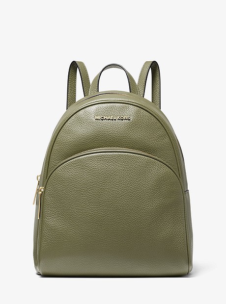 Abbey Medium Pebbled Leather Backpack - ARMY - 30S0GAYB6L